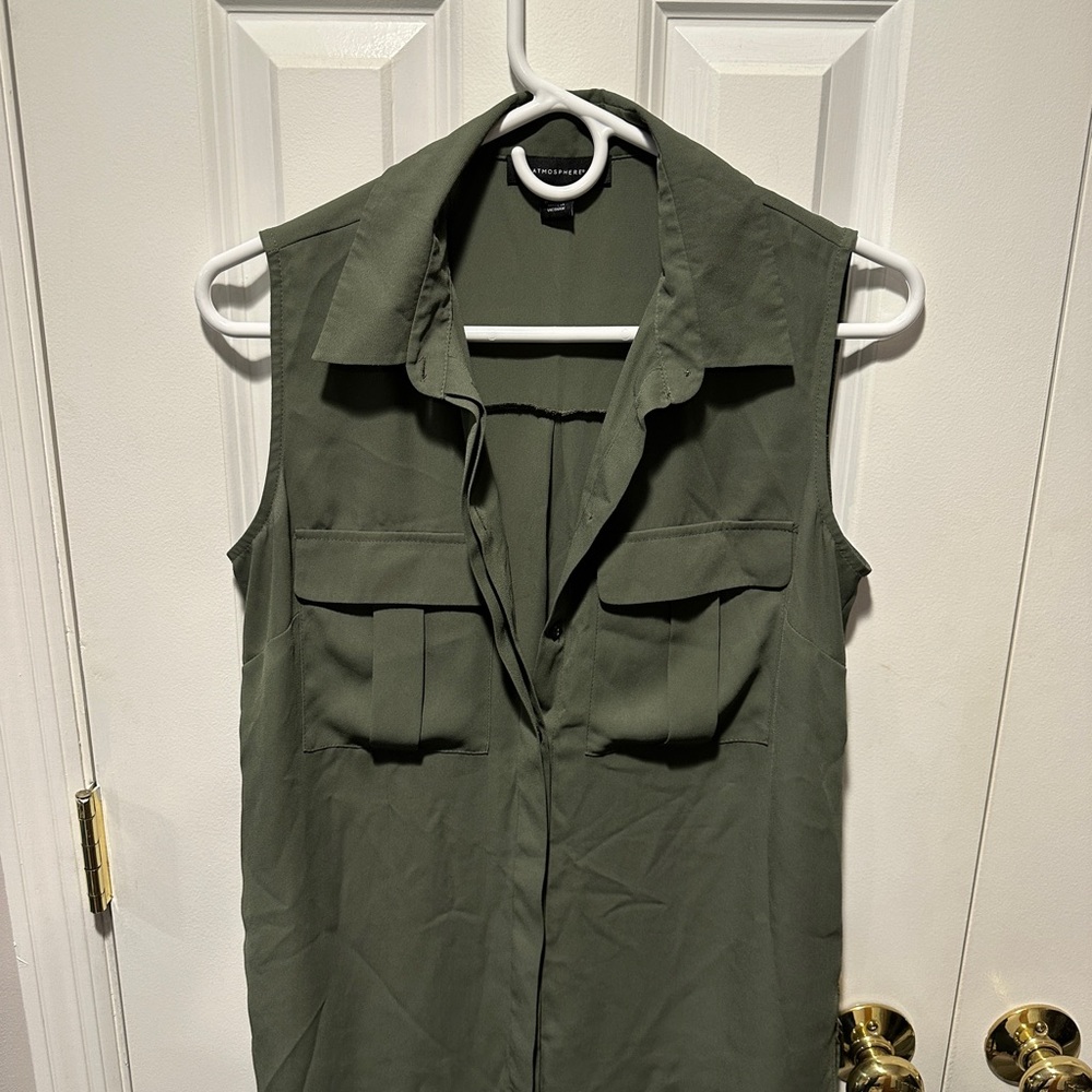 Atmosphere Khaki Green Dress Shirt